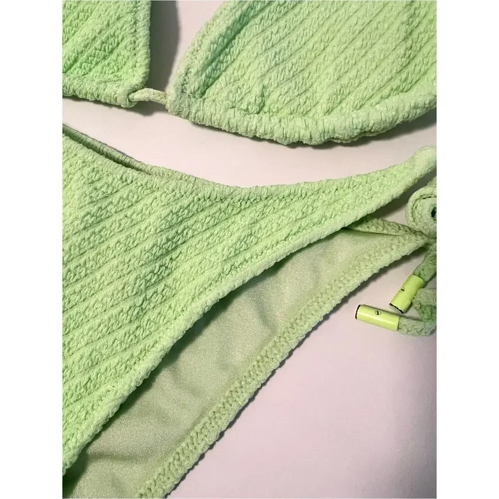 Triangl SET Swimwear Bright Neon Textured Bikini Sz M/L